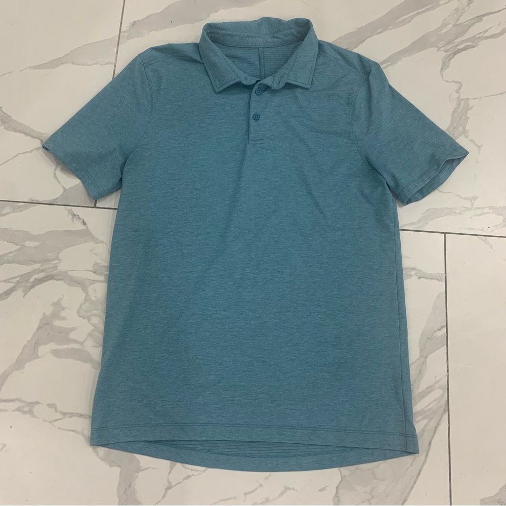 Lululemon Evolution Polo Mens Size M ?Blue Stretch Performance Golf Casual